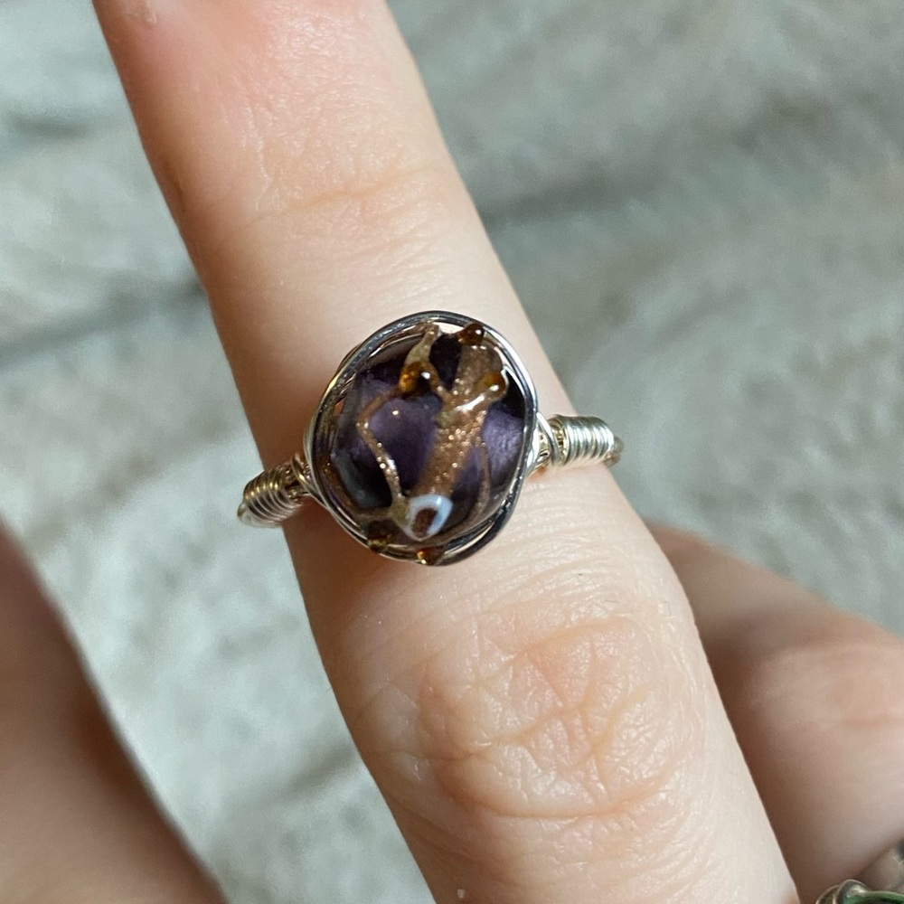 Wire wrapped bead ring